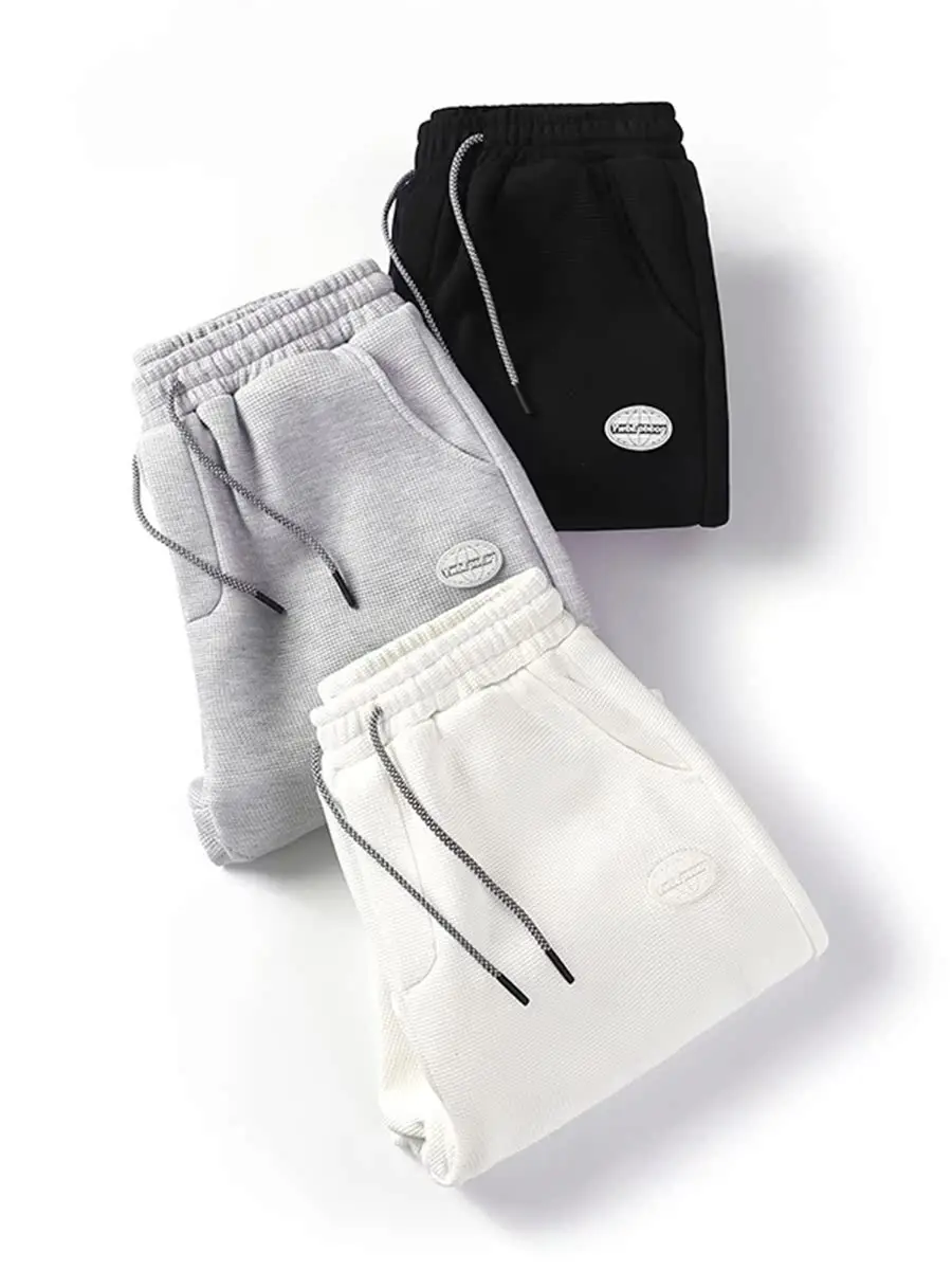 

Спортивные брюки свободного кроя для мужчин, повседневные, с дизайнерской отделкой на талии, весна-осень, в гонконгском стиле, парные длинные брюки, модные, черно-белые