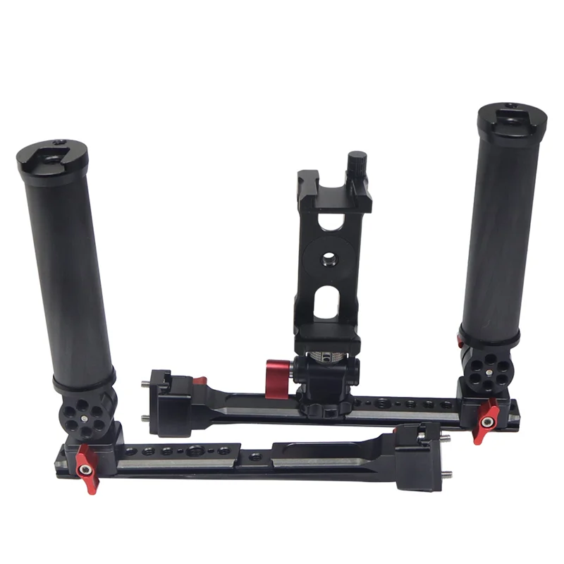 

ABFM-For DJI Ruying RSC 2 RS2 Pot Handle Portable Double Handheld Stabilizer Carbon Fiber Folding Handle Set Parts C