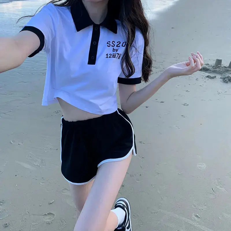 Pantalones cortos de verano para mujer, informales, sociales, de cintura alta, holgados, de algodón y lino, con cordón, bolsillo, dobladillo enrollado, minimalista, versátil y elegante