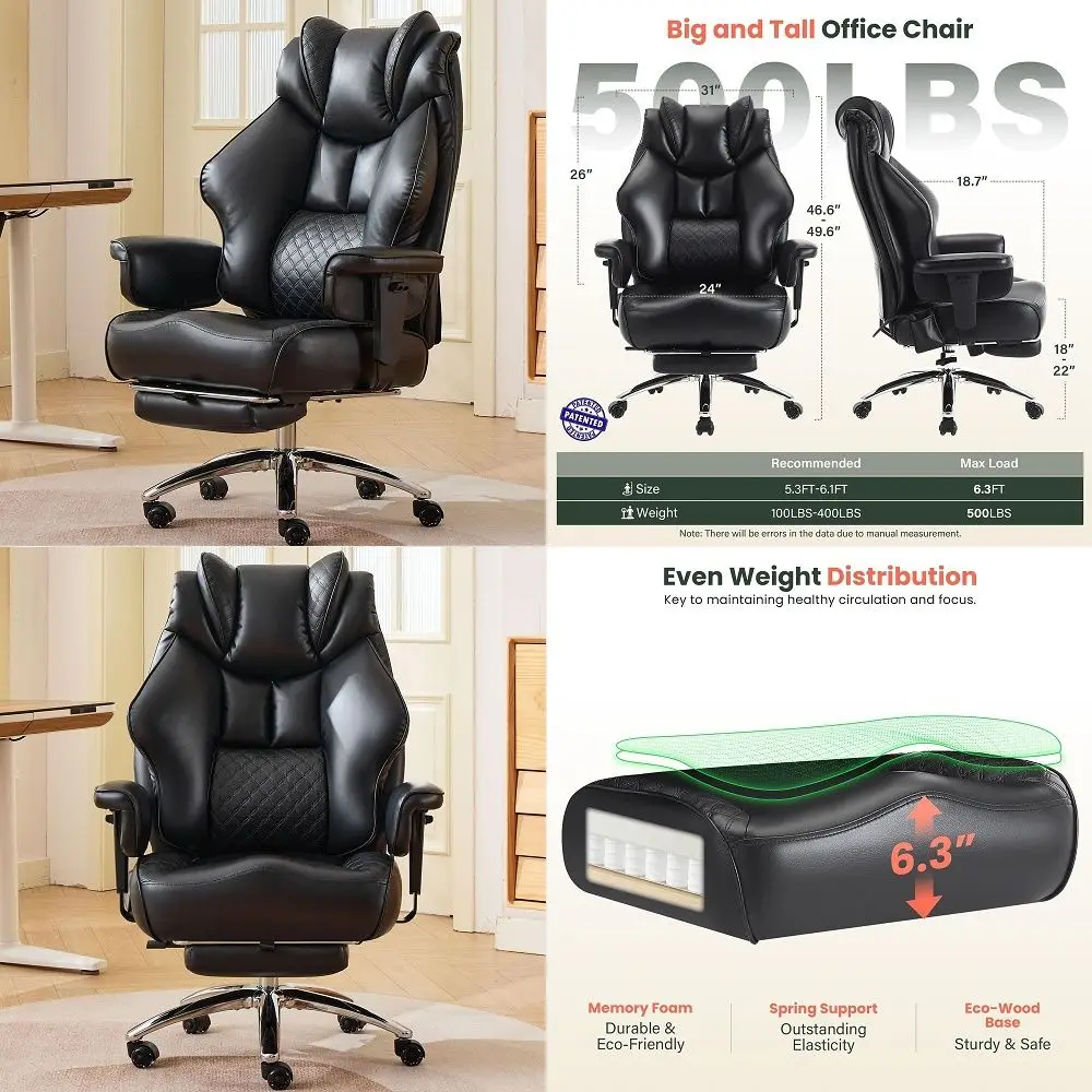 

Gaming Chair for Adults Big and Tall Desk Chair with Lumbar Support and Mechanical Arm Armrests, Comfortable Gamer Computer Cha