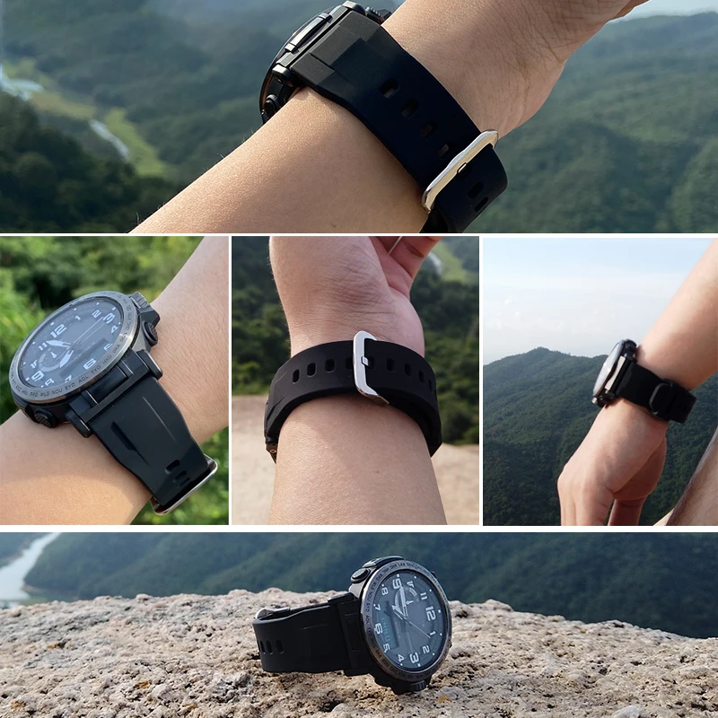 For Casio 5497 PRG-600 650Y strap 5571 PRW-6600Y/YB watch band soft sports waterproof nylon silicone watch strap for men 24mm