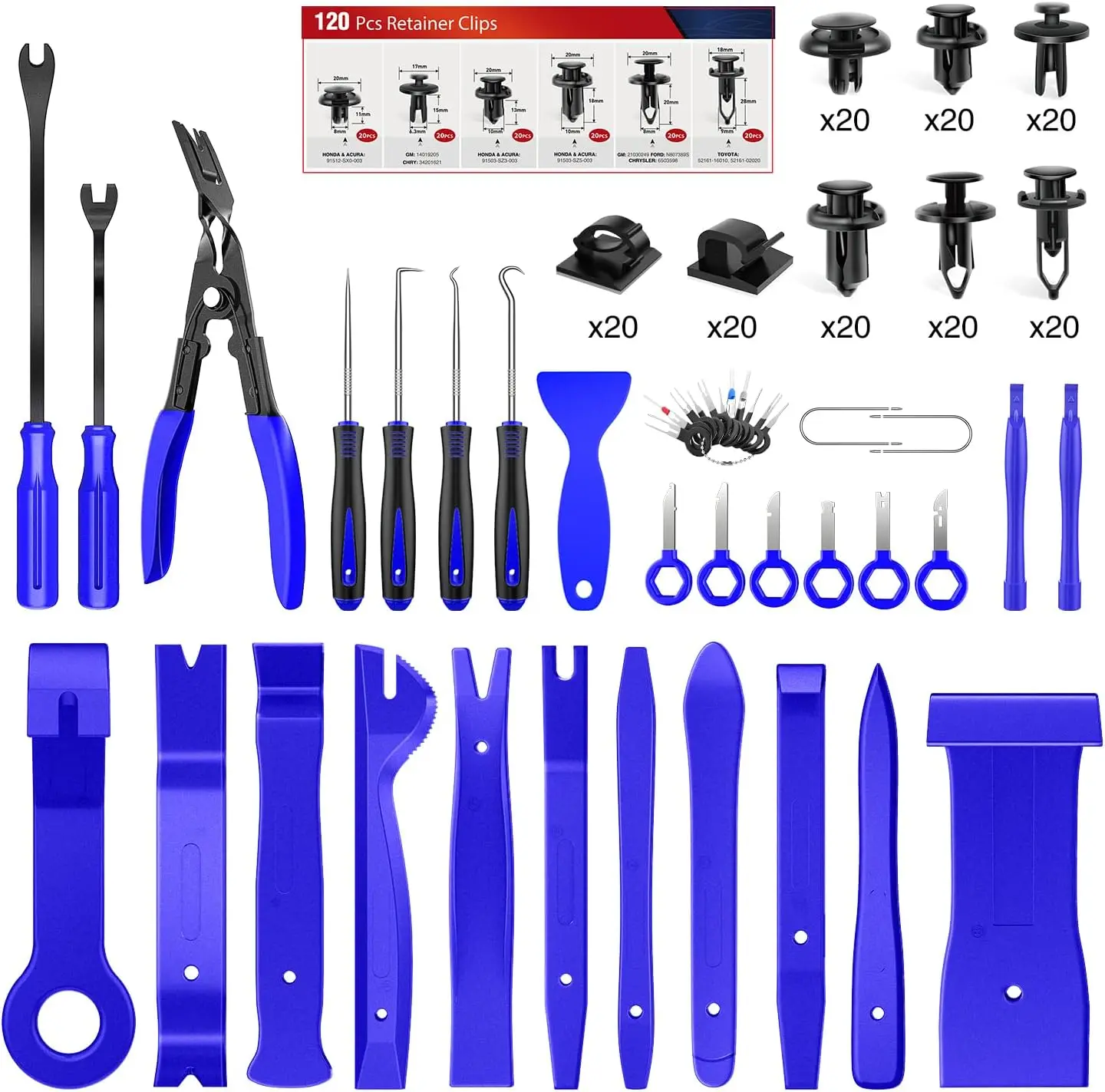 

Набор инструментов для снятия автомобильной обшивки, 200 шт., комплект для демонтажа креплений бампера и клипс для панелей автомобиля и автомагнитол