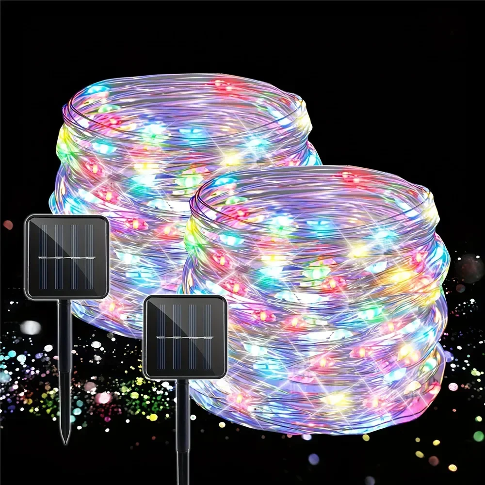 4 متر/7 متر/12 متر/22 متر/32 متر LED ضوء الشمس في الهواء الطلق حديقة الجنية سلسلة ضوء Led وميض مصباح مقاوم للماء لحفلة شجرة فناء عيد الميلاد #3