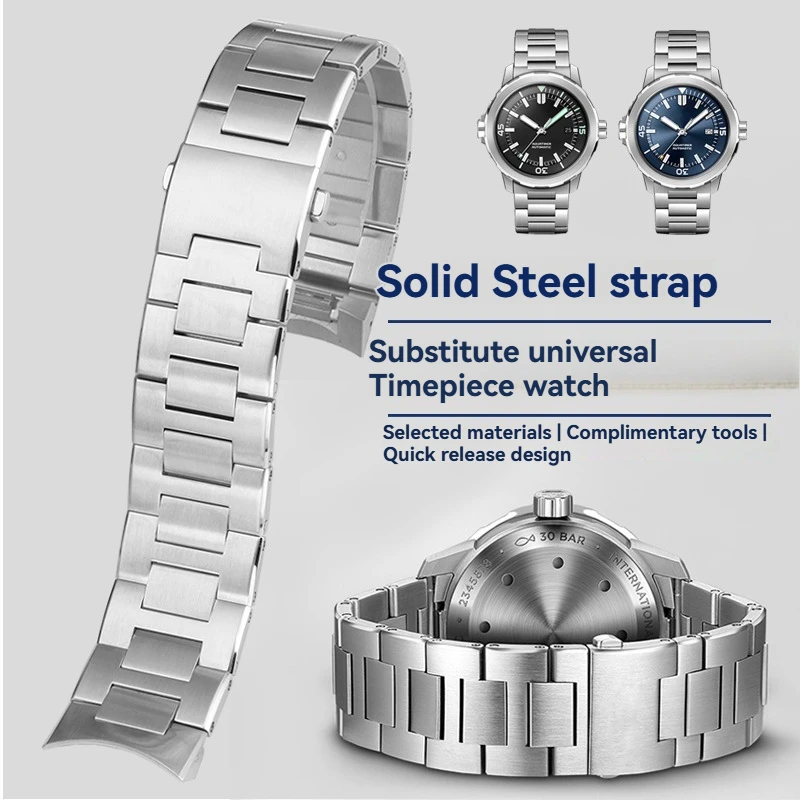 316L Solid Stainless Steel Watchband 22mm For IWC Aquatimer Family IW329002 IW376804 IW376708 series Men's Quick Release Strap