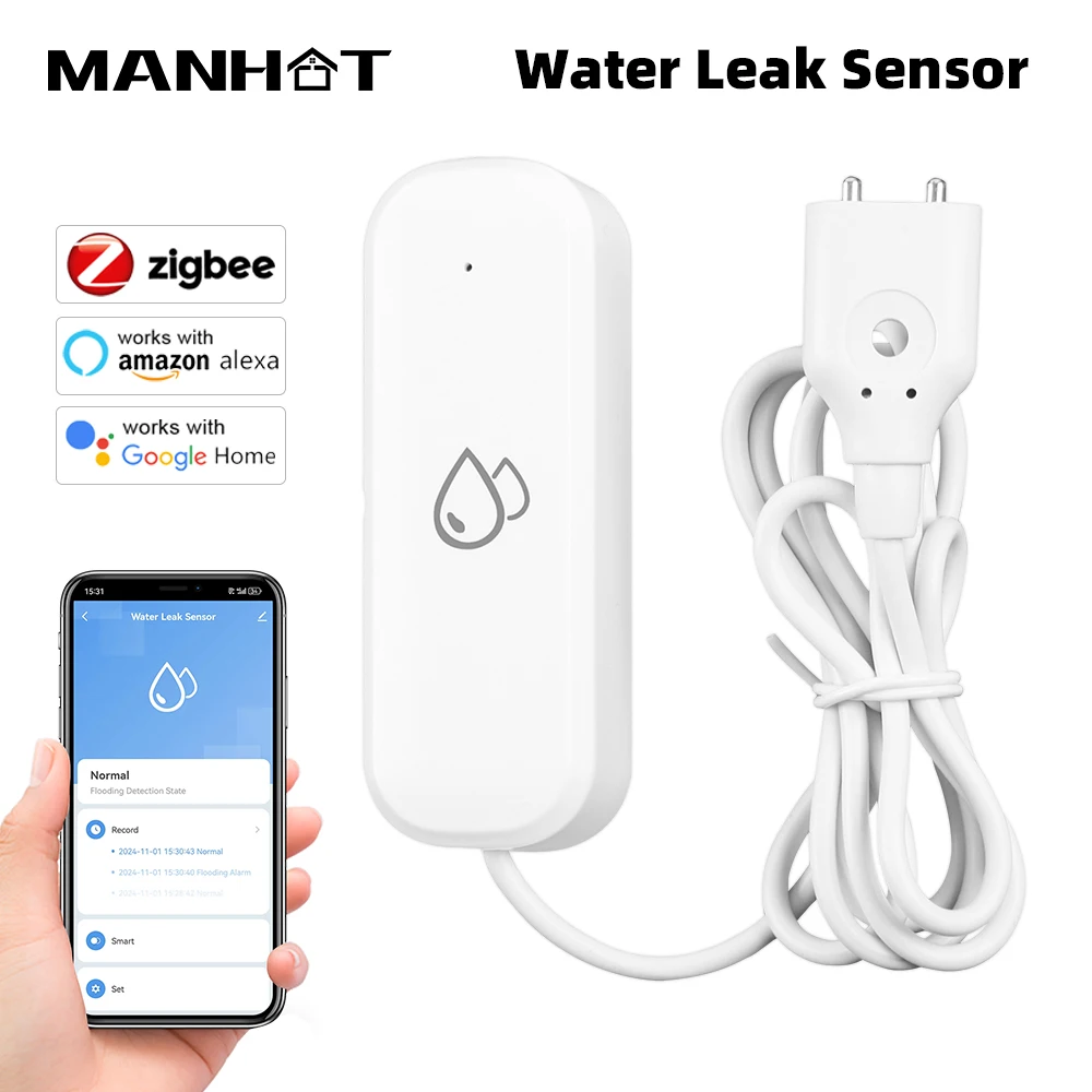 ZigBee3.0 Wasserlecksensor Hochwasserleckalarm Smart Home Automation Wohnsicherheitsschutz
