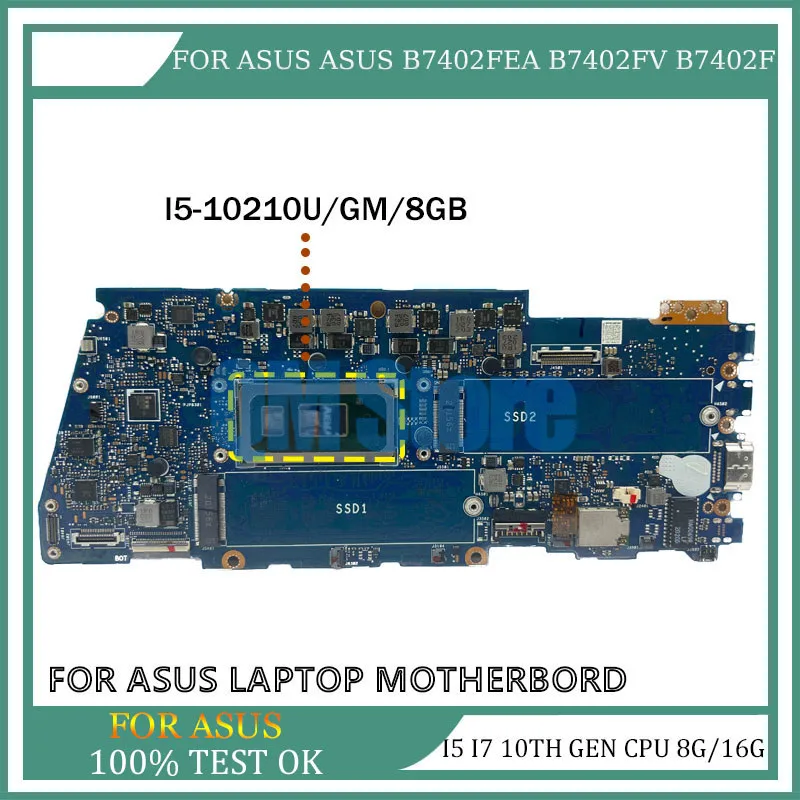 

b9450F notebook mainboard for aSUS expertBook b9 b9450 b9450FA laptop motherboard i5 i7 10th gen cPU 8G/16G rAM motherboard game