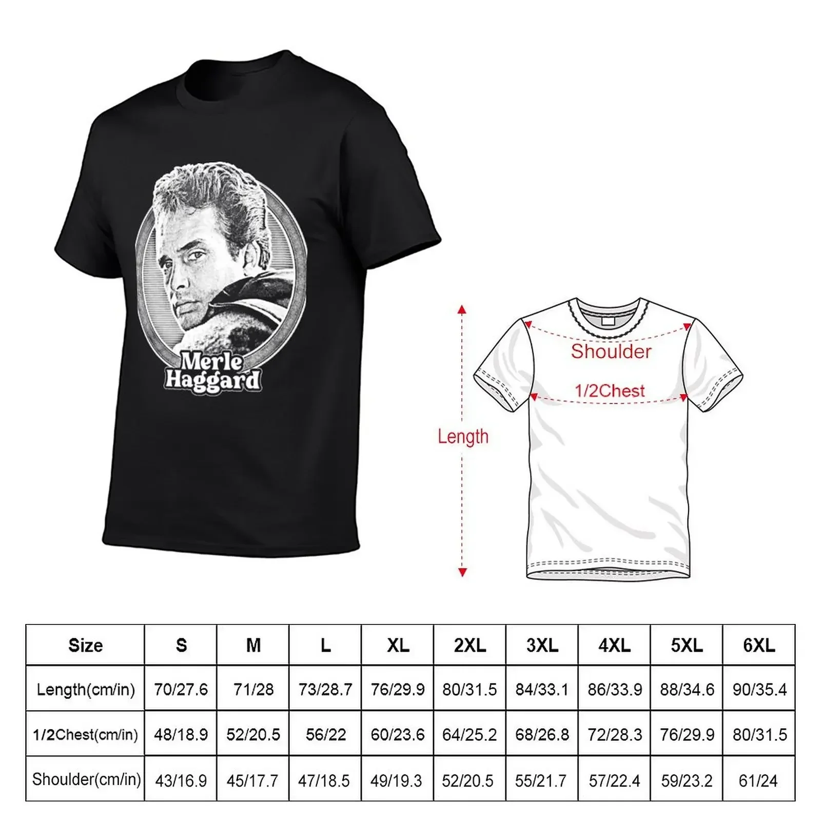 Merle Haggard T-Shirt anime clothes customizeds funny t shirts men