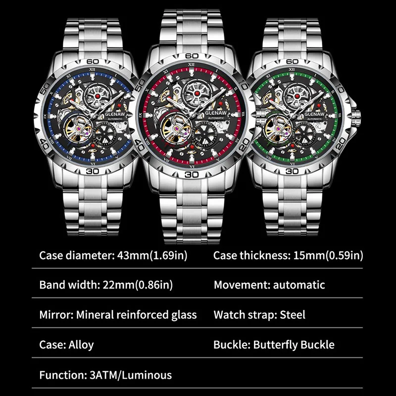 Men's Steampunk Skeleton Automatic Mechanical Watch