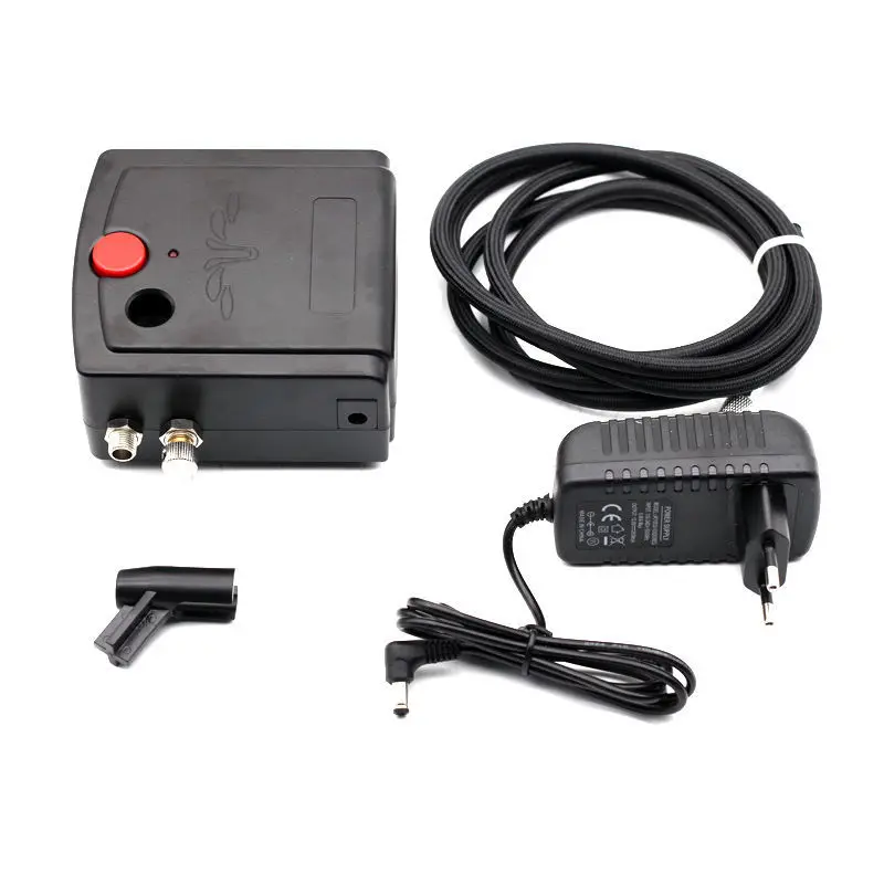 네일 에어브러시 용 0.3mm 에어 브러시 키트가있는 듀얼 액션 스프레이 건 에어 브러시 모델 케이크 자동차 페인팅 용 휴대용 미니 에어 브러시 세트