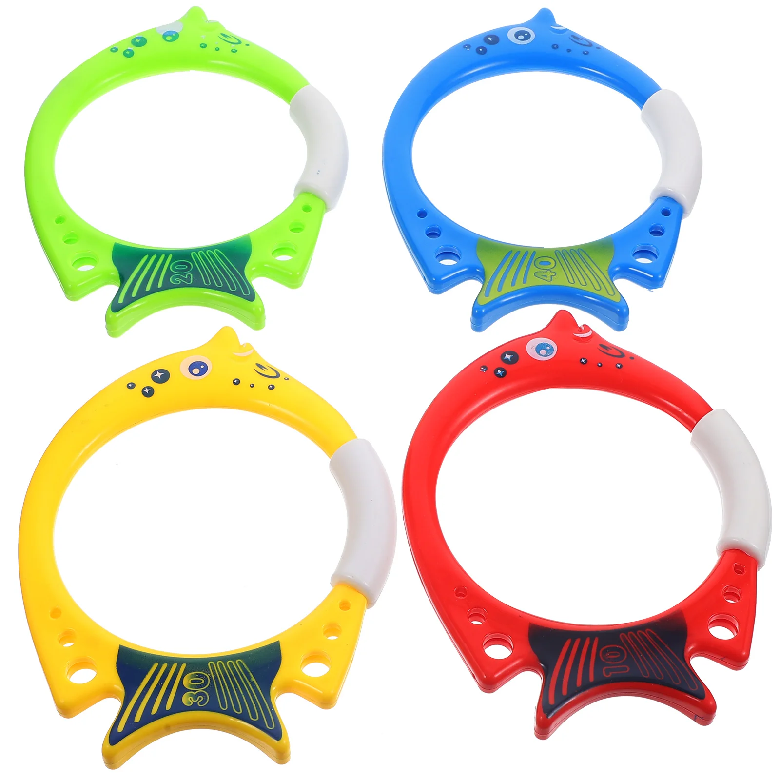 

4 Pcs Diving Fish Ring Toy Fun Pool Tool Rings Abs Fish-shaped Tools Child Swimming Dive
