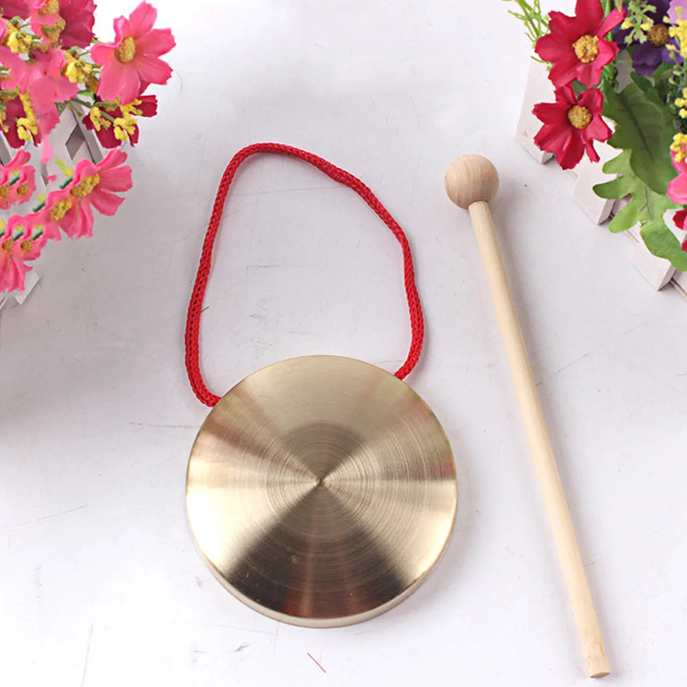 Mini Copper Gong Drum Durable Musical Instrument Opera Copper Percussion Gong Cymbals Loud Sound Company Party