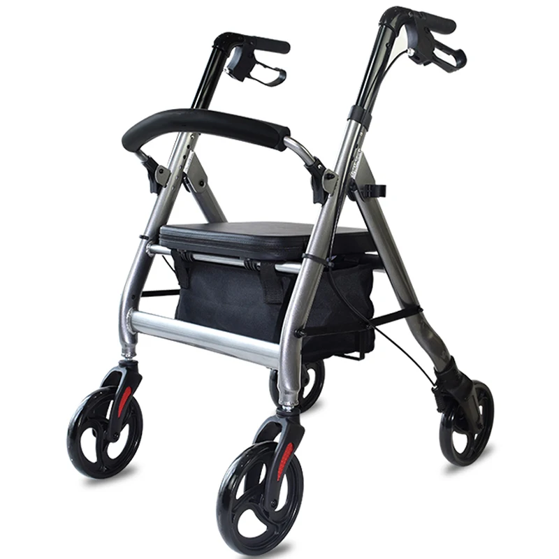 Walking aid for the elderly, special sit-on walking aid trolley, shopping cart, lightweight folding multi-function