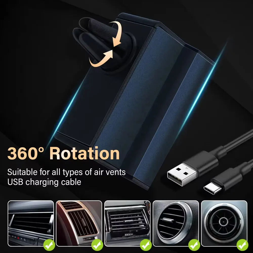 Mini Car Air Freshener LED Lights Vent Clip Automatic Diffuser Waterless Spray Machine With 30ML Essential Oil Diffuser For Car