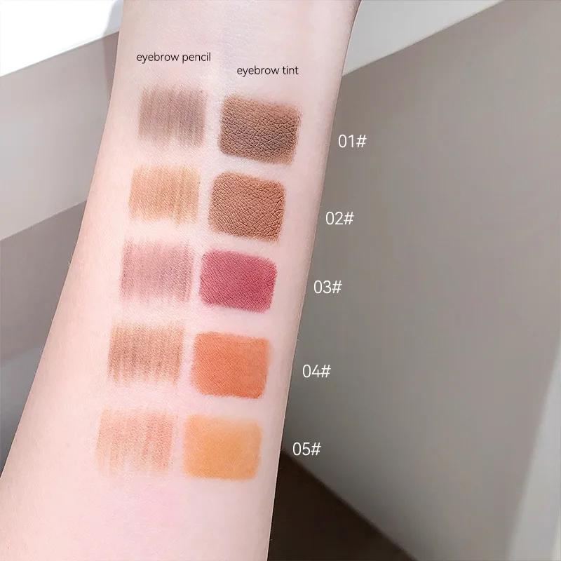 QXQY ดินสอเขียนคิ้วแบบสองหัว ครีมย้อมคิ้ว กันน้ำ ติดทนนาน ไม่เลอะเทอะ แต่งหน้าอย่างเป็นธรรมชาติ