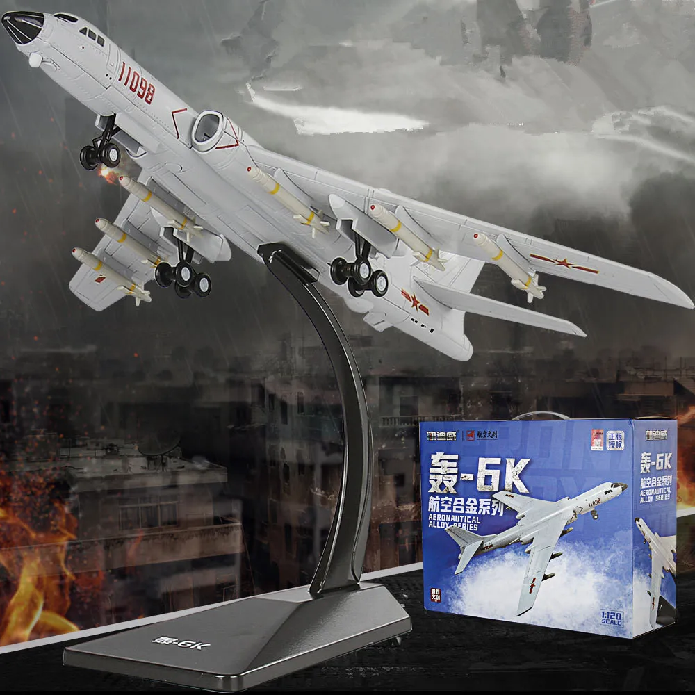 1: 120 alloy Hong6 aircraft model, simulated Bomber aircraft ornament gift, original packaging gift box, wholesale
