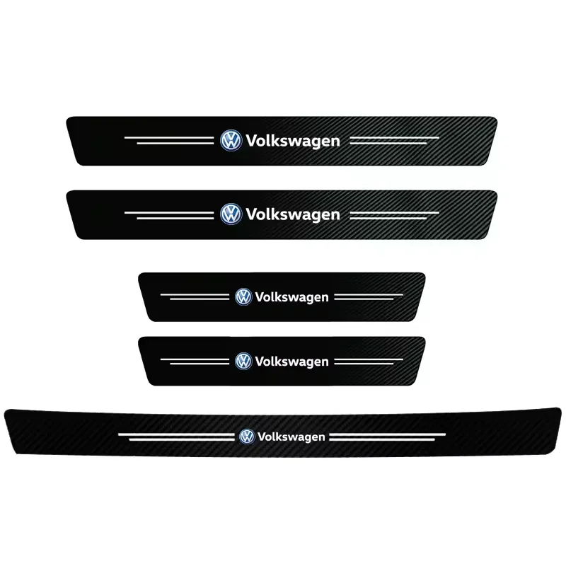 1/4/5 Stück Auto-Türschwellenschutz Dekor Kohlefaser-Aufkleber für VW GTI Polo Golf MK6 MK7 Passat Tiguan Jetta Beetle Touran CC