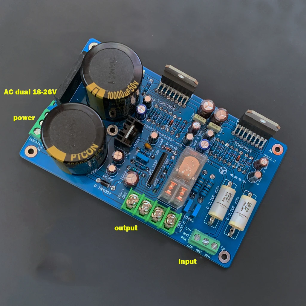 TDA7294 płyta wzmacniacza zasilania z ochroną głośnika AC dual 18-26V