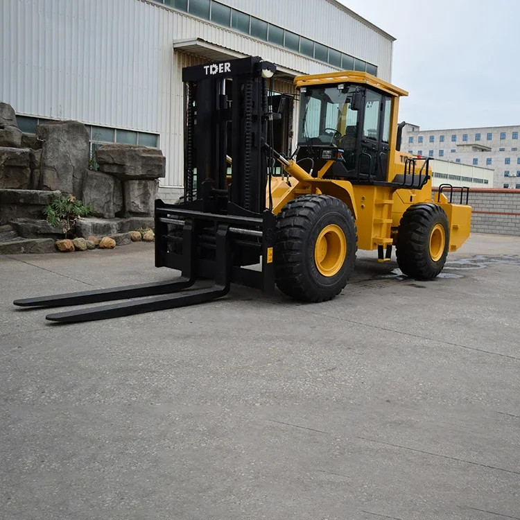 New Empilhadeira 10 Ton 15 Ton 20 Ton 4 Wheel Drive 2WD 4WD All Terrain Forklift Rough Terrain Forklift For Sale