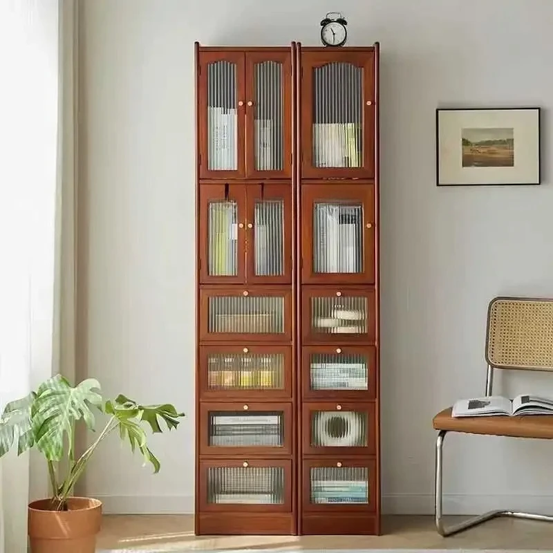 multifunctional ultra-narrow storage glass door household multi-layer drawer locker living room door locker