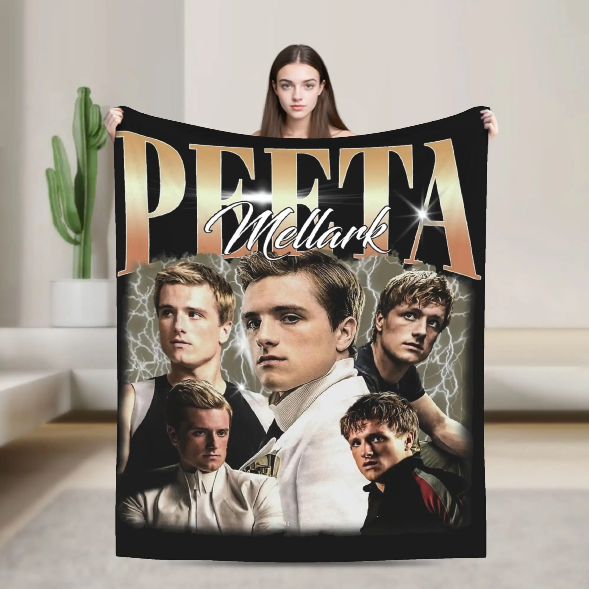 Peeta Mellark Limited Hunger Games Blanket Fleece Autumn/Winter  Multi-function Super Soft Throw Blankets for Sofa Bedroom Quilt