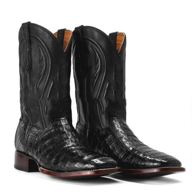 Men's Crocodile-Pattern Western Boots Pointed Toe Cowboy Heel Luxe Bold Style for Autumn/winter Events Fashion Statement Looks