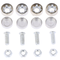 4Pcs/Set Chrome Anti-theft Screws Car License Alloy Plate Bolts Frame Screwscar