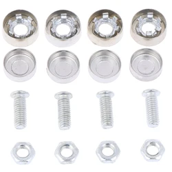 4Pcs/Set Chrome Anti-theft Screws Car License Alloy Plate Bolts Frame Screwscar