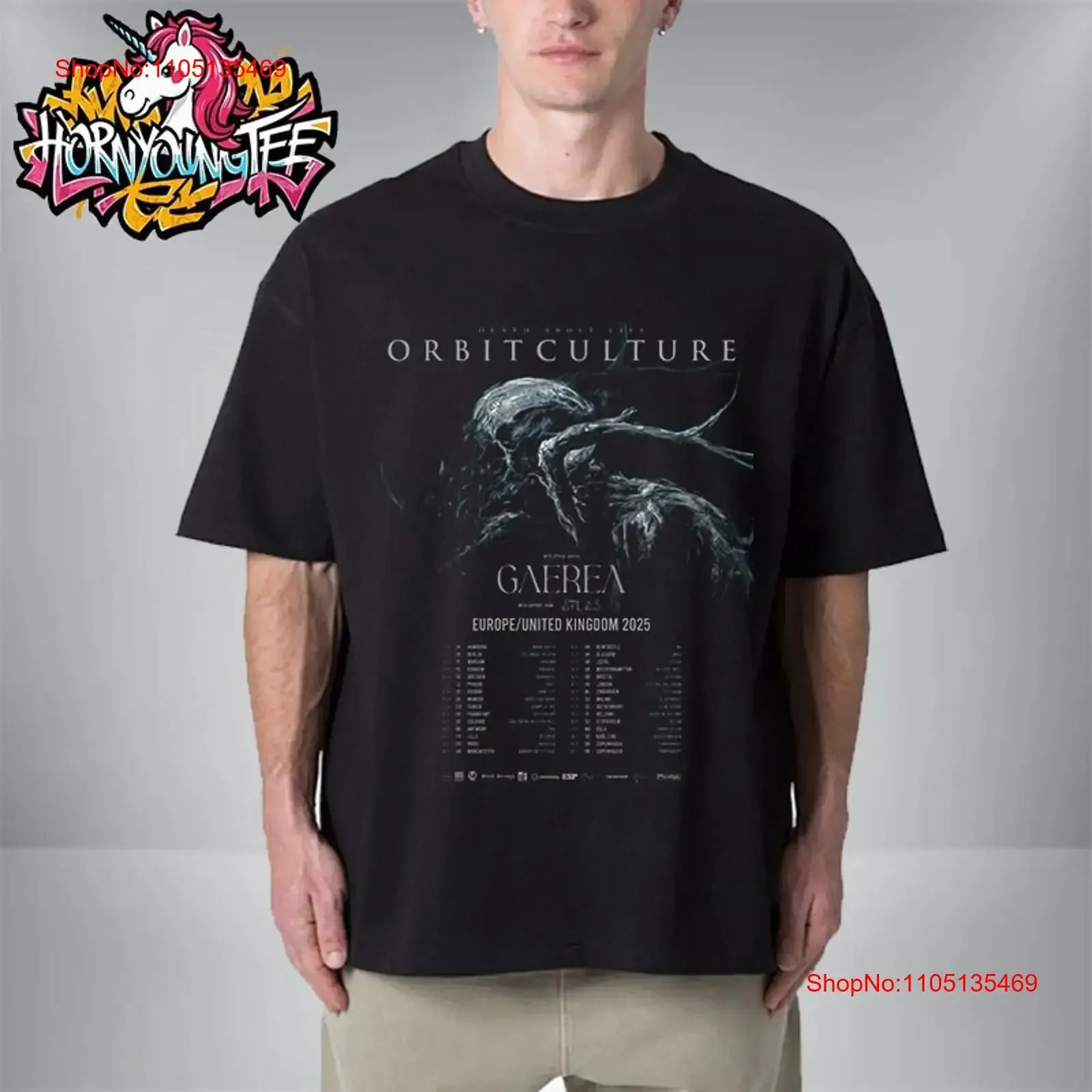 ملصق ثقافة المدار الموت فوق الحياة جولة أوروبا والمملكة المتحدة 2025 تي شيرت عتيق ملابس مصممة مغسولة أنيقة قليلاً #1