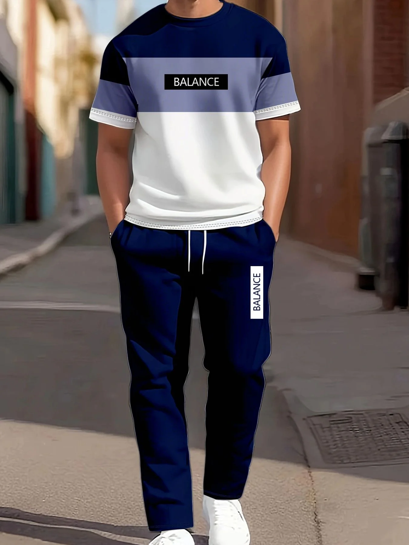 بدلة رجالية جديدة مطبوعة ثلاثية الأبعاد لصيف 2025 كاجوال عصرية مريحة وقابلة للتنفس #1