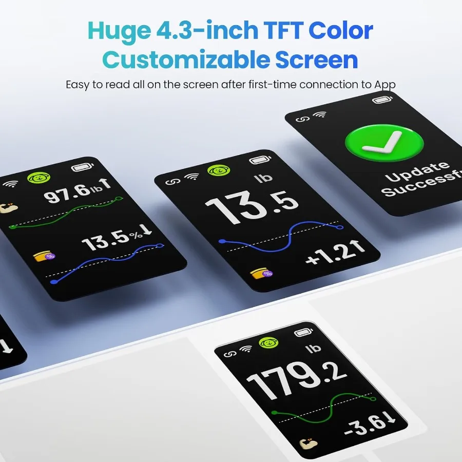 مقياس الحمام الرقمي الذكي لمراقبة الصحة الشاملة مع 20 متريًا للجسم بما في ذلك كتلة عضلات الدهون في الجسم وBomI