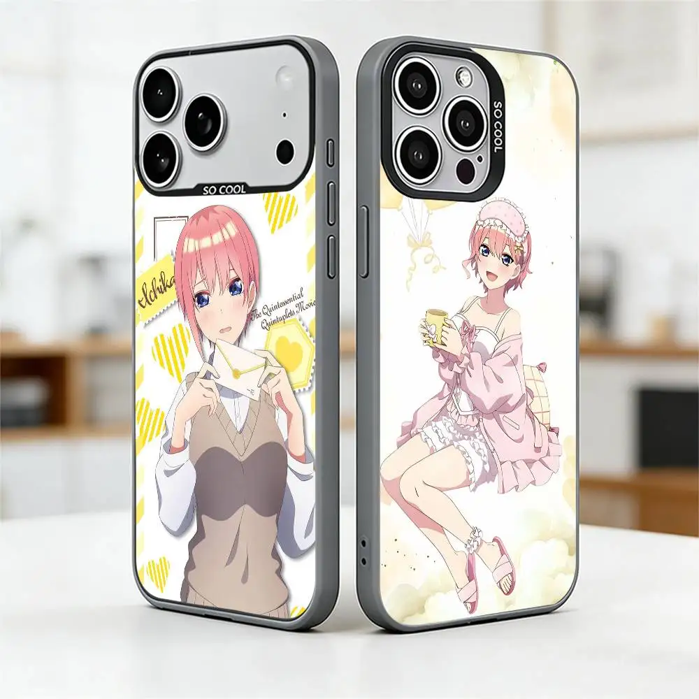 

Ichika Nakano Phone Case For iPhone 17,16,15,14,13,12,11 Plus,Pro Max,XS,Colored Silver Plated Inside Cover
