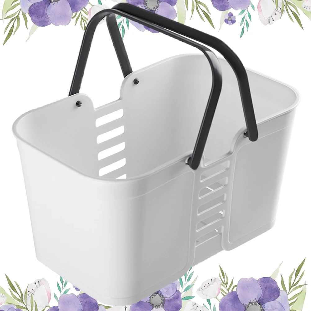 

1PC Plastic Portable Shower Basket Rectangular Storage Baskets Bathing Shower Basket Bathroom Storage Organizer for Home Bedroom
