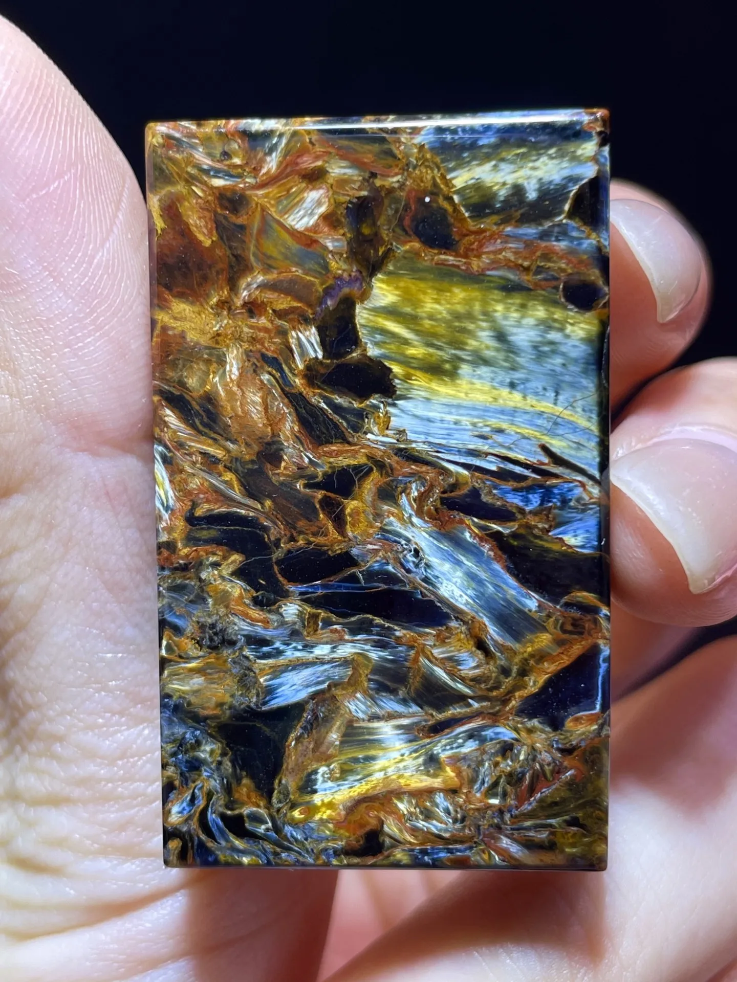 Natural Blue Yellow Pietersite Pendant 45.5/27.7/7.5mm Women Men Fire Pietersite Namibia Necklace Jewelry AAAAAA