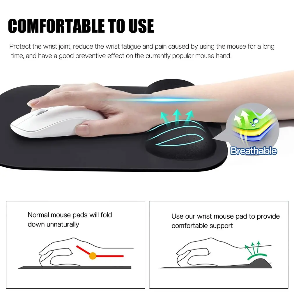 Simple Solid Color EVA Mouse Mat Anti-slip Mouse Pad School Supplies Office Accessories Desk Set Notebook Computer Mat Mouse Pad