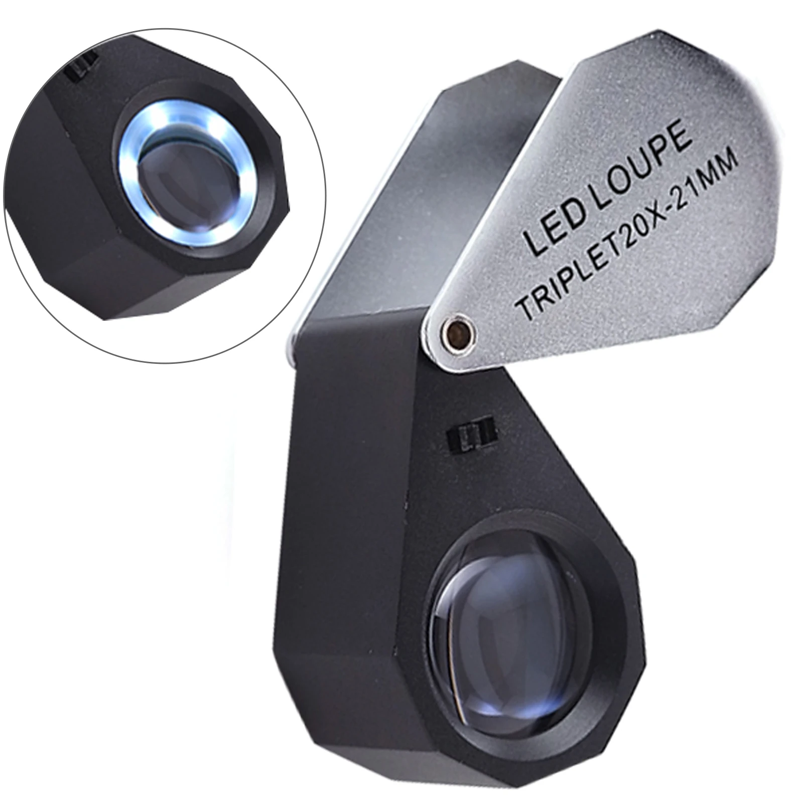 20X Professional Triplet Loupe 21mm Optical Glass with 6 LED Ultra-Bright, Heavy Duty Gem Loupe for Gemology Watchmaking Geology
