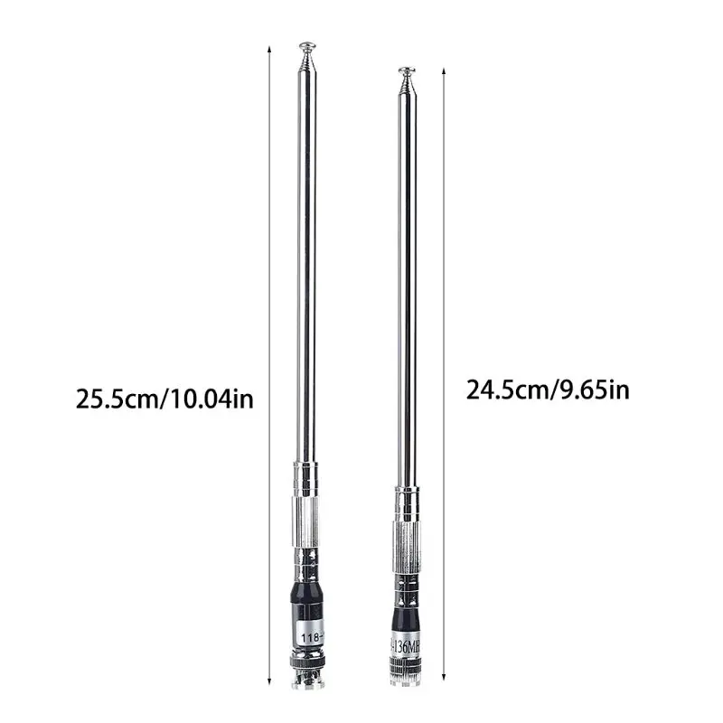 2023 New Telescopic Antenna 118MHz-136MHz Whip Multiple Uses for Airband Radio Receiver Aviation SMA BNC Replacement Accessories