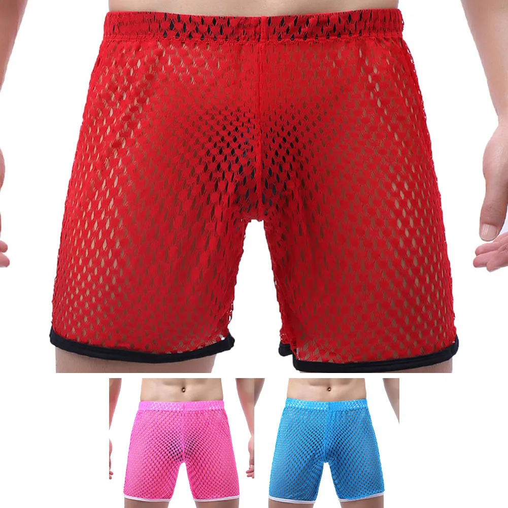 

Men\\'s Mesh Boxer Briefs Breathable Underpants with Loose Fit Design for Comfort Thin Lightweight Nylon and Spandex Material