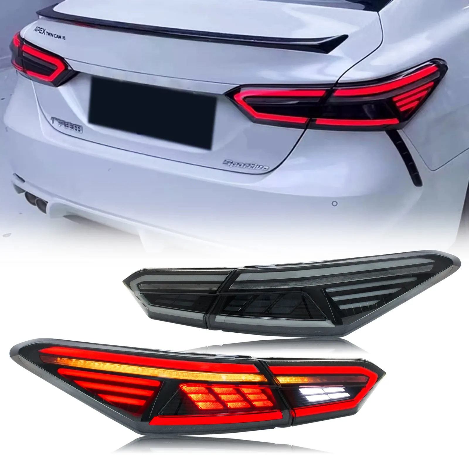 

LED Tail Lights Assembly for Toyota Camry 2018-2023 SE LE TRD Black Sequential Turn Signal Trunk Rear Brake Lamps Assembly
