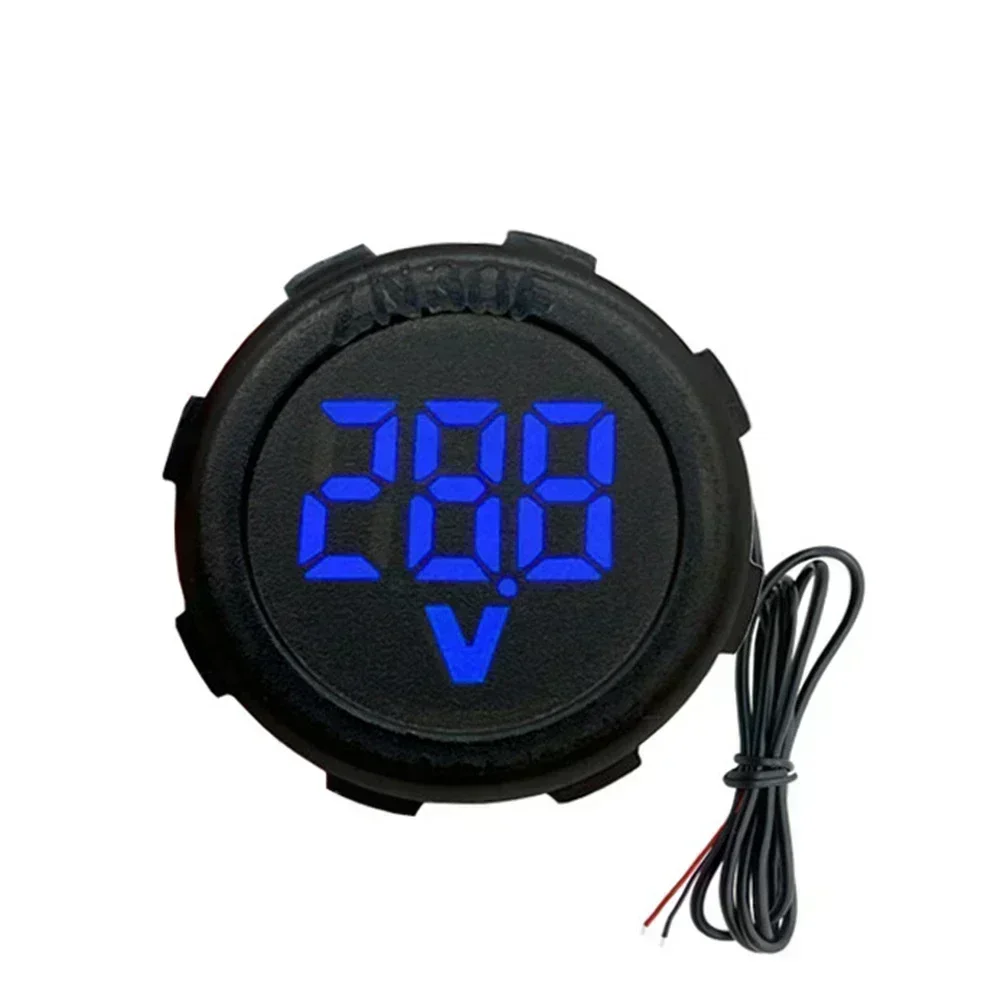 

5-100 В постоянного тока, круглый двухлинейный светодиодный цифровой дисплей, водонепроницаемый вольтметр, тестер для измерения теста, аксессуар