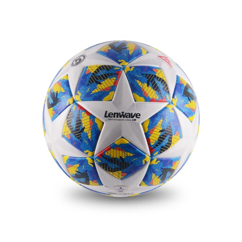 Palloni da calcio professionali ad incollaggio termico con ferita in nylon, taglia 5, design personalizzato, partita ufficiale, allenamento per interni ed esterni