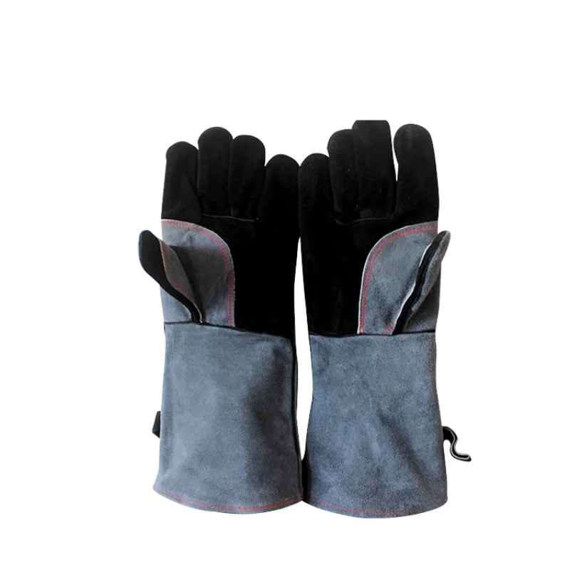 500℃ Heat Resistant Oven Gloves Mitts Baking BBQ Gloves for Grill Heat Insulation Leather Forging Welding Gloves