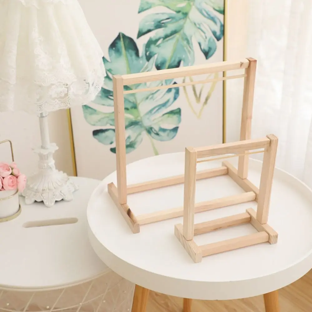 

Dollhouse Supplies Doll Clothing Hanger Mini Wooden Dollhouse Furniture Toys Pretend Play Simulation Garment Organizer Children