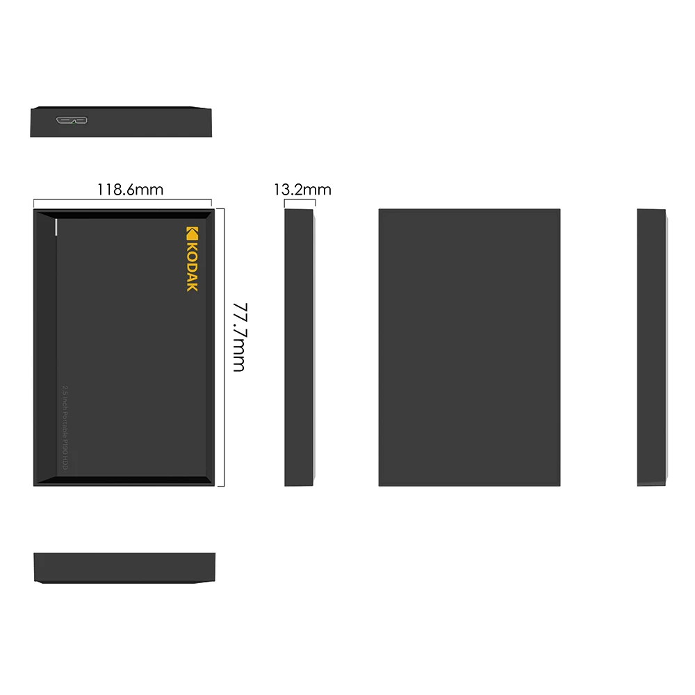 KODAK disco duro externo 2TB HDD móvil 1TB 2,5 pulgadas 5Gbps alta velocidad 5400 RPM 120MB/s 500GB HDD portátil para juegos para PC de escritorio