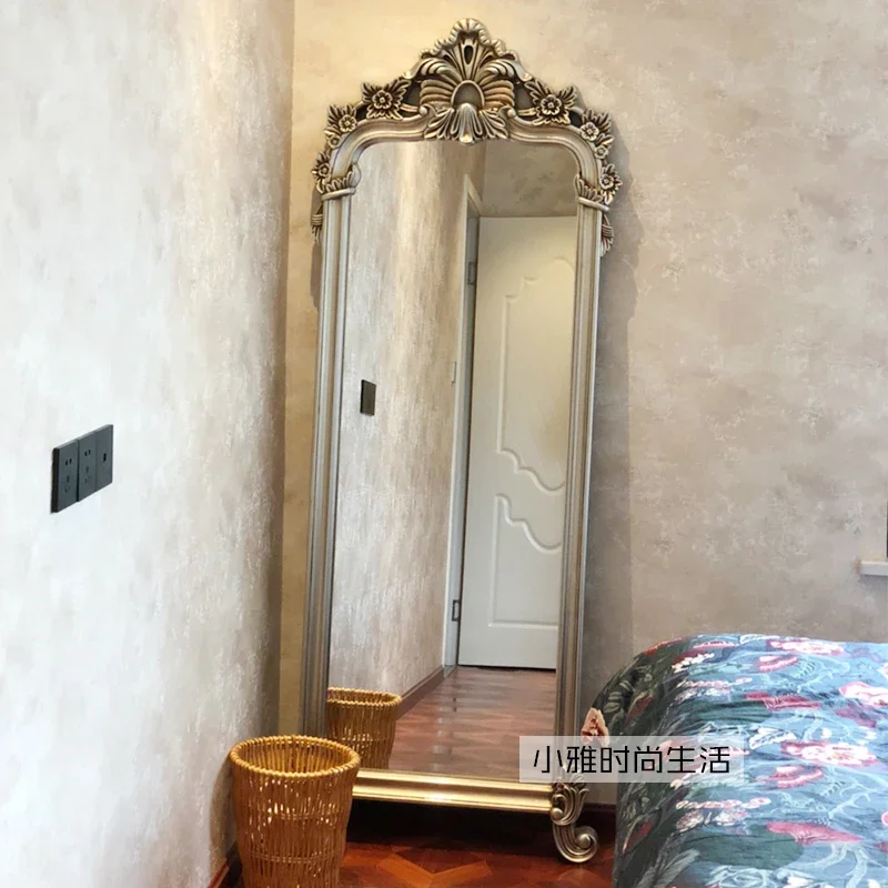 Nordic Full Length Mirror Full Body Aesthetic Shower Gold Mirror Floor Standing Luxury Decorative Miroir Mural Home Decor WH30XP