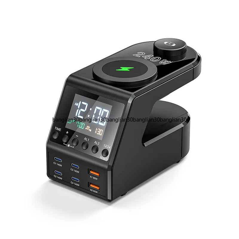 Alarm Clock Wireless Charging Multi-function Charger 240w All-in-one Digital Clock Wireless Charger