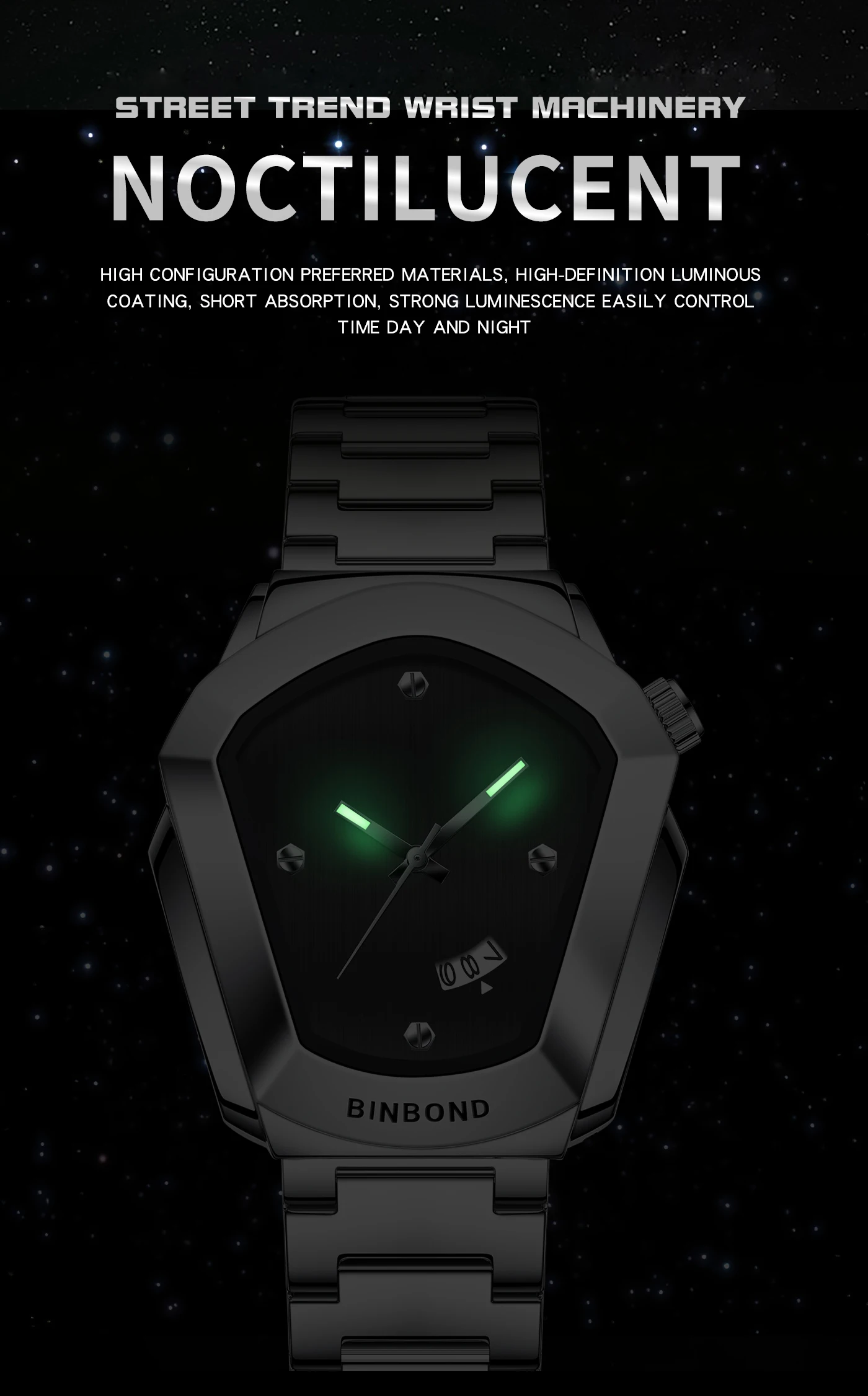 موضة BINBOND العلامة التجارية الجديدة 760 ساعة كوارتز رجالية ضوء الليل مقاوم للماء التقويم الفاخرة ساعة كوارتز رجالية-1 #5