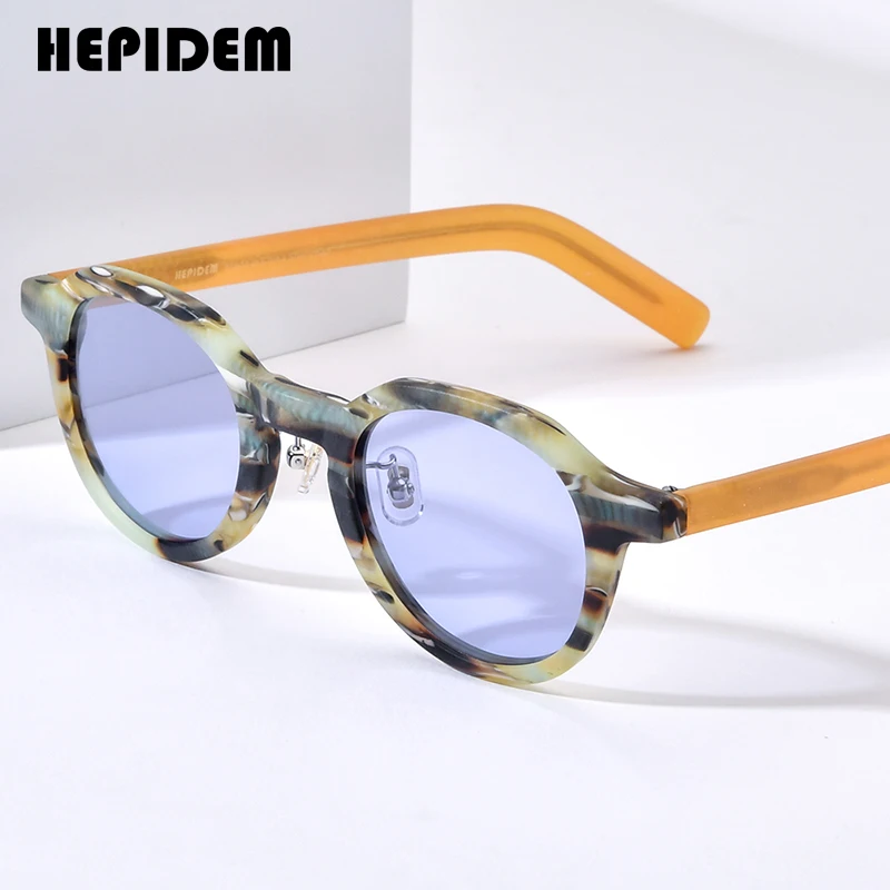 

HEPIDEM Colorful Acetate Polarized Sunglasses Men 2024 New Trendy Retro Design Square Sun Glasses UV400 Women Shades H9368T