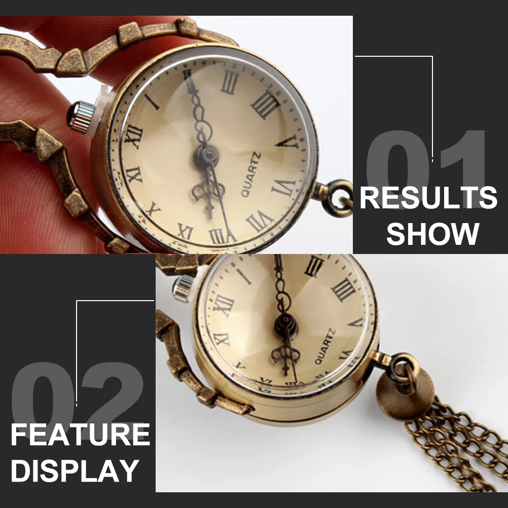 1 قطعة خمر الزجاج الخصر شنقا جيب حركة الكوارتز حركة الكوارتز ل ساعة الخصر الرجال خمر ووتش النساء الزخرفية