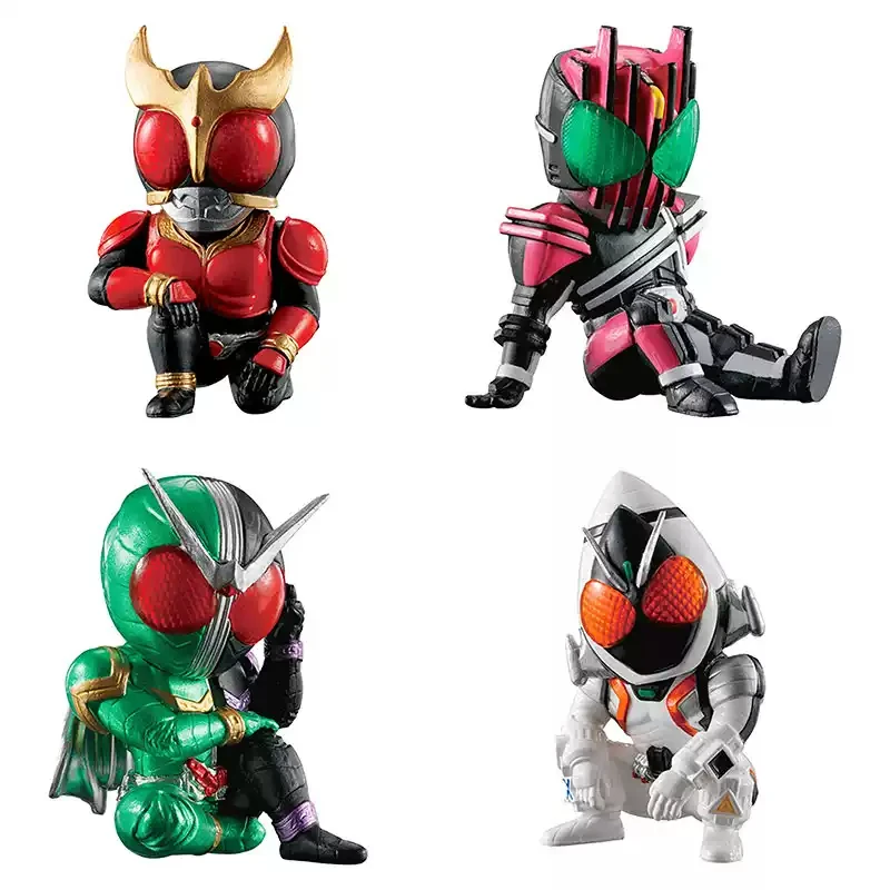 ของเล่นสะสมจากอนิเมะ Kamen Rider ของแท้จาก BANDAI รุ่น Kuuga, W, Decade, Fourze แบบกาชาปอง ฟิกเกอร์โมเดลแอคชั่น