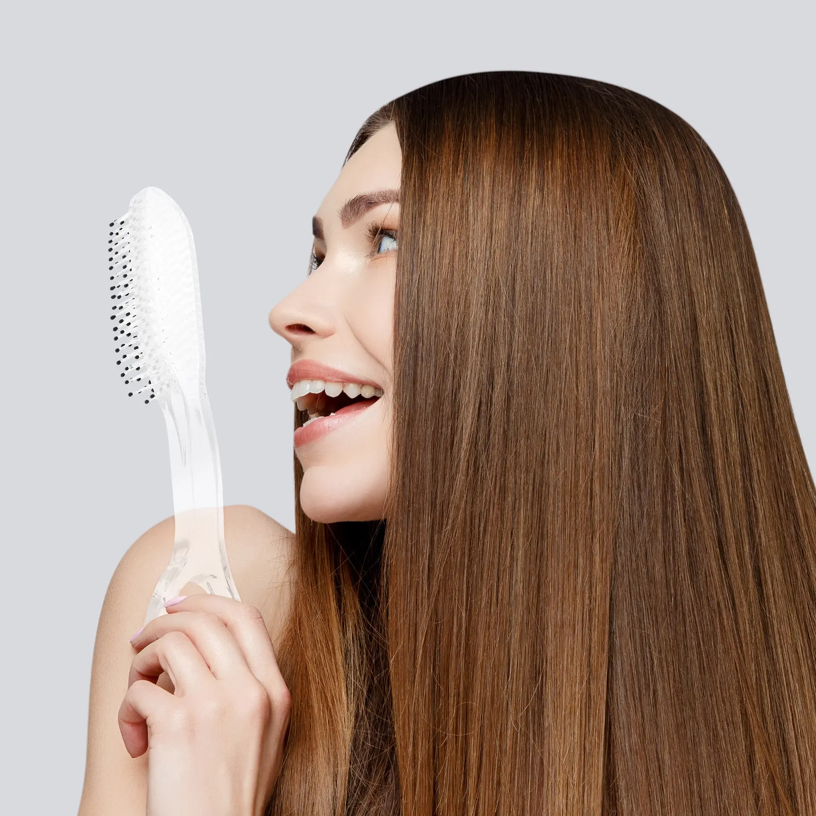 Guasha Mermaid Hair Comb Nylon Bristles Anti-Static Scalp Massage Detangler Brush Wet Dry Styling Tool for Adults Spa